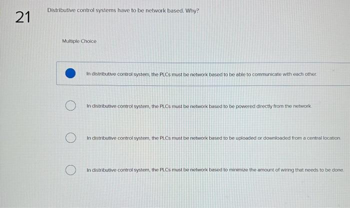 Solved Distributive control systems have to be network | Chegg.com