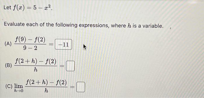 Solved Let F X 5x² Evaluate Each Of The Following