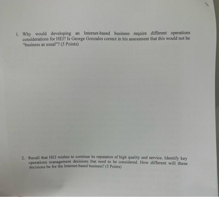 Solved Gonzales, operations director of Hightone
