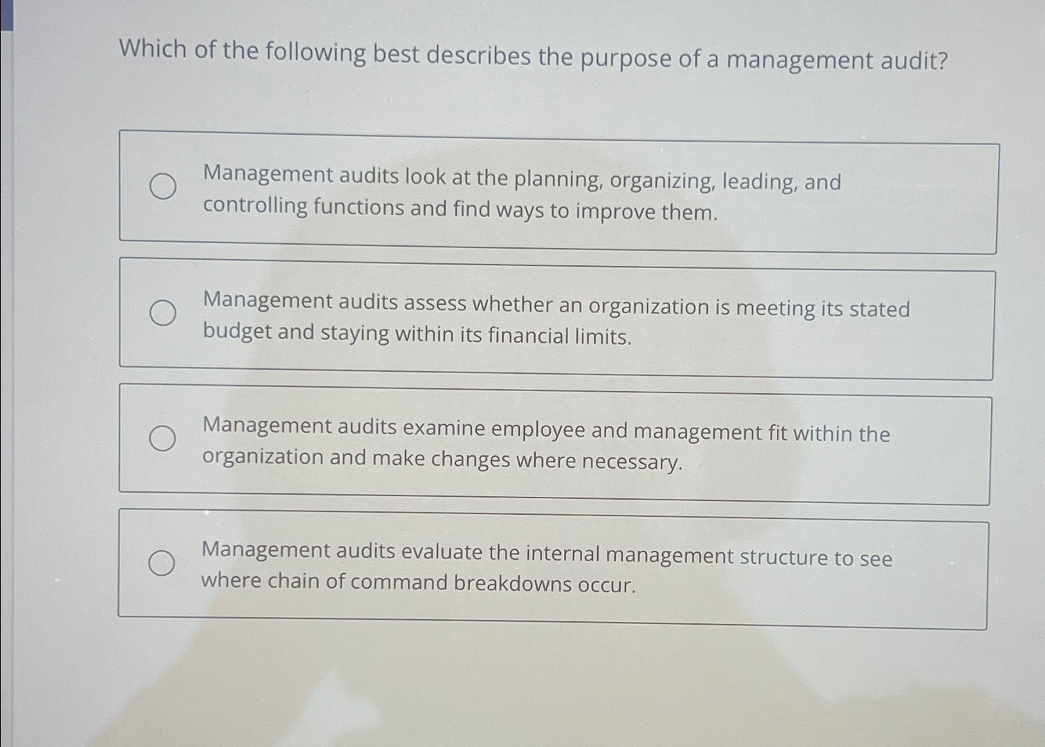 Solved Which of the following best describes the purpose of