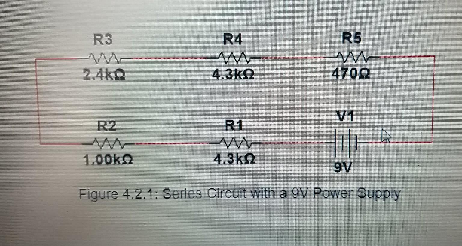 Solved R3 R4 R5 2.4k 4.3ko 4700 V1 R2 R1 W 4.3kg 1.00ko 9V | Chegg.com