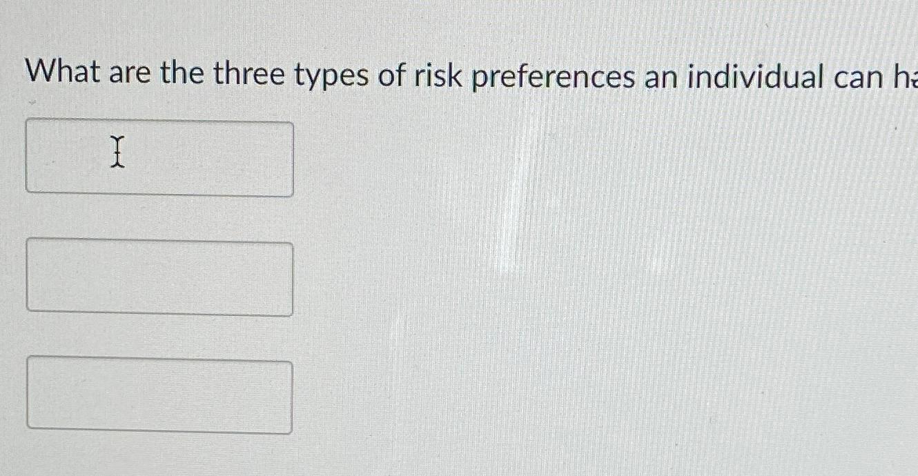 Solved What are the three types of risk preferences an