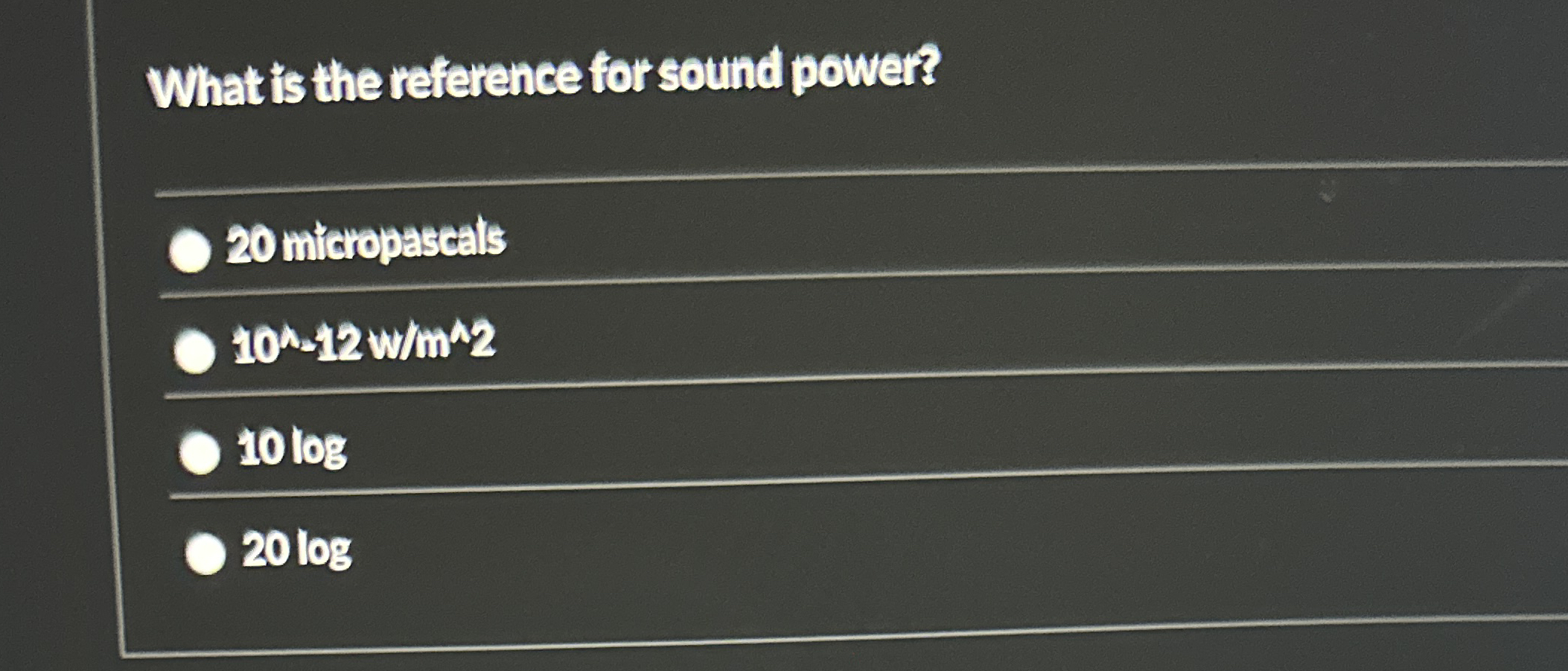 Solved What is the reference for sound power?20 | Chegg.com