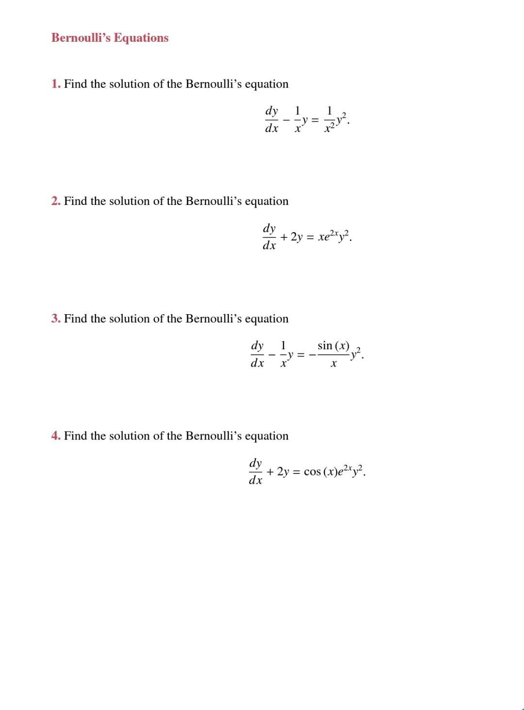 Solved Exact Equations 1. Find the general solution of the | Chegg.com