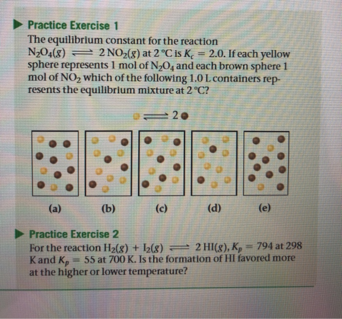 Solved Practice Exercise 1 The equilibrium constant for the | Chegg.com