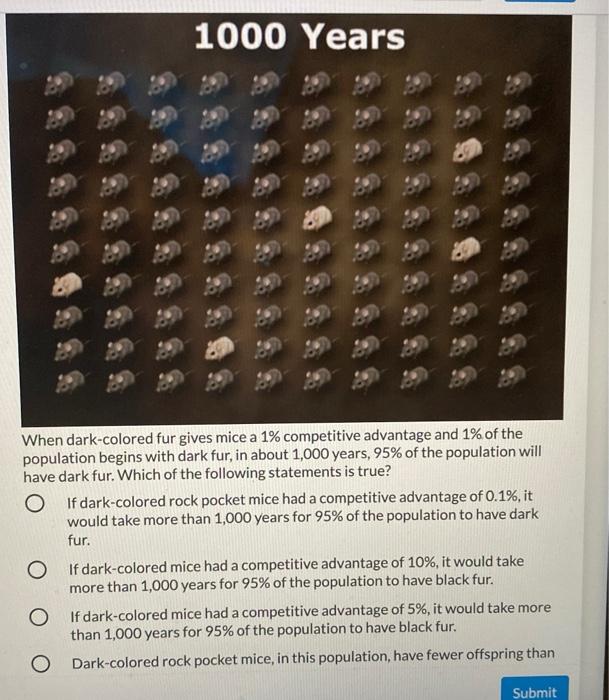 1 1 point Why did dark-colored rock pocket mice first | Chegg.com