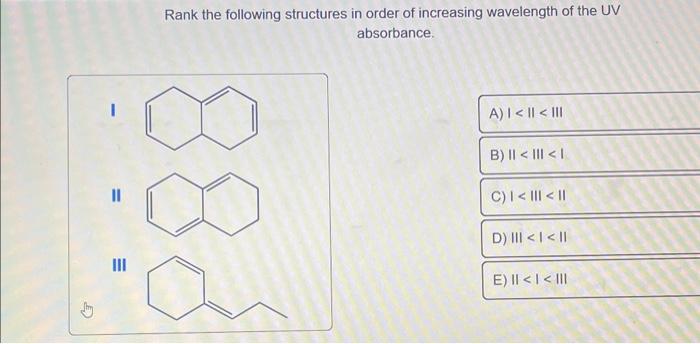 Solved Rank the following structures in order of increasing | Chegg.com
