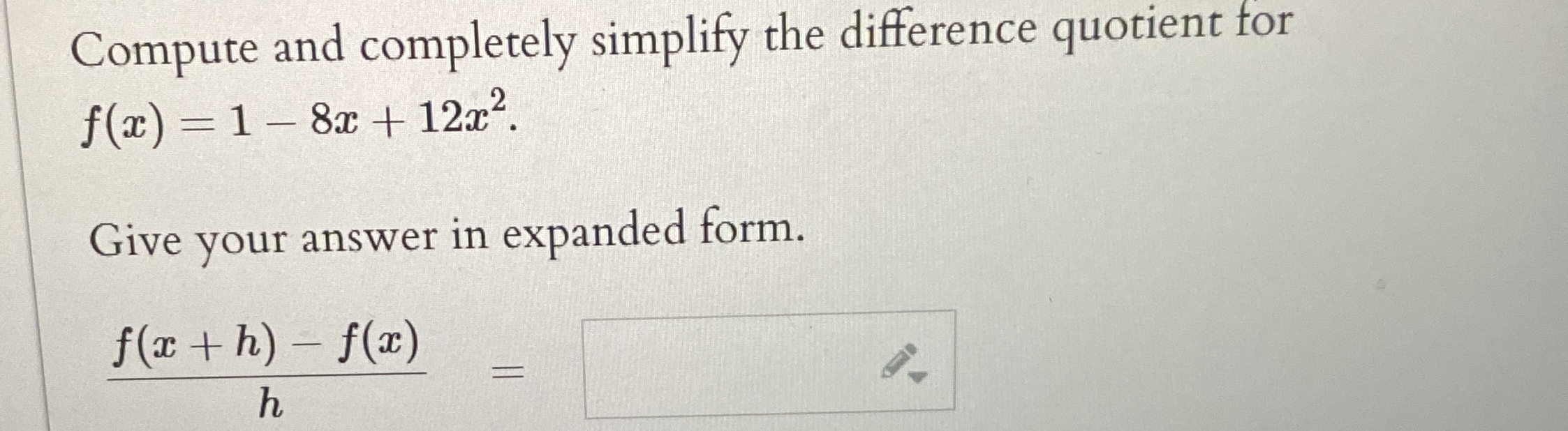 Solved Compute and completely simplify the difference | Chegg.com