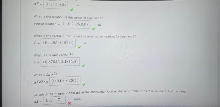 Solved A wire through which a current is flowing lies along | Chegg.com