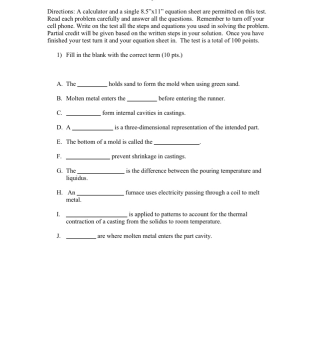 Solved Directions: A calculator and a single 8.5