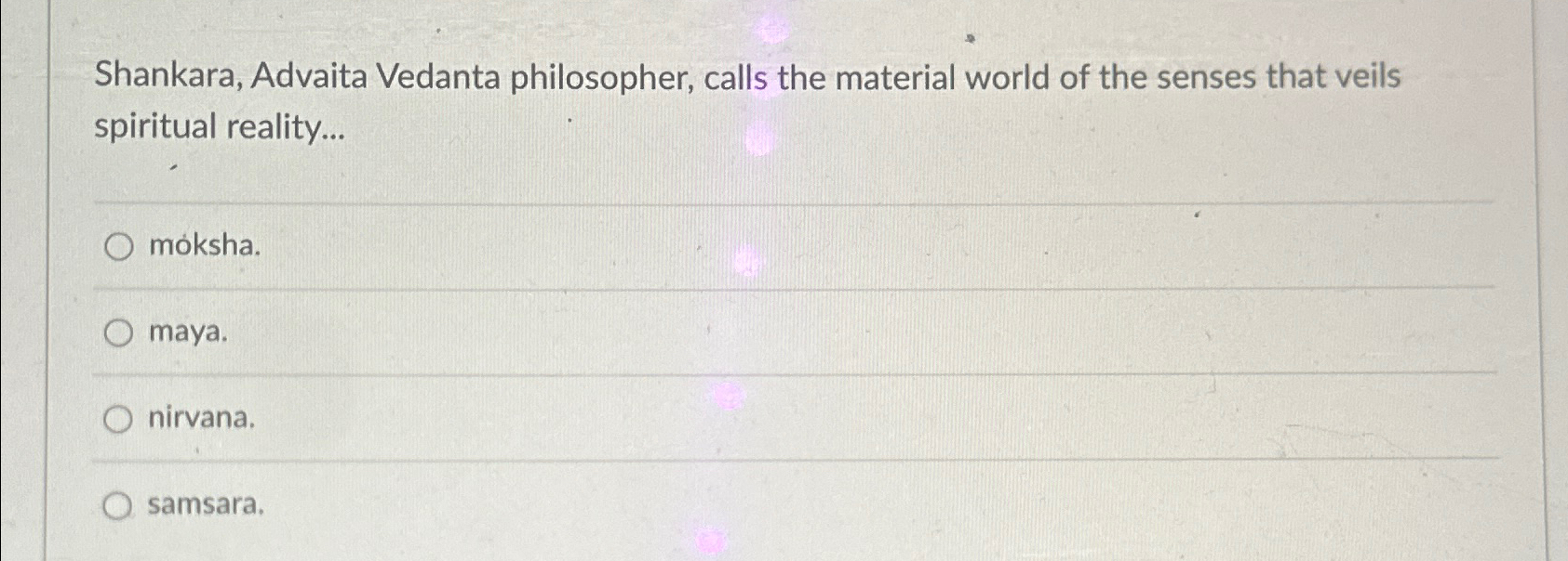 Solved Shankara, Advaita Vedanta philosopher, calls the | Chegg.com