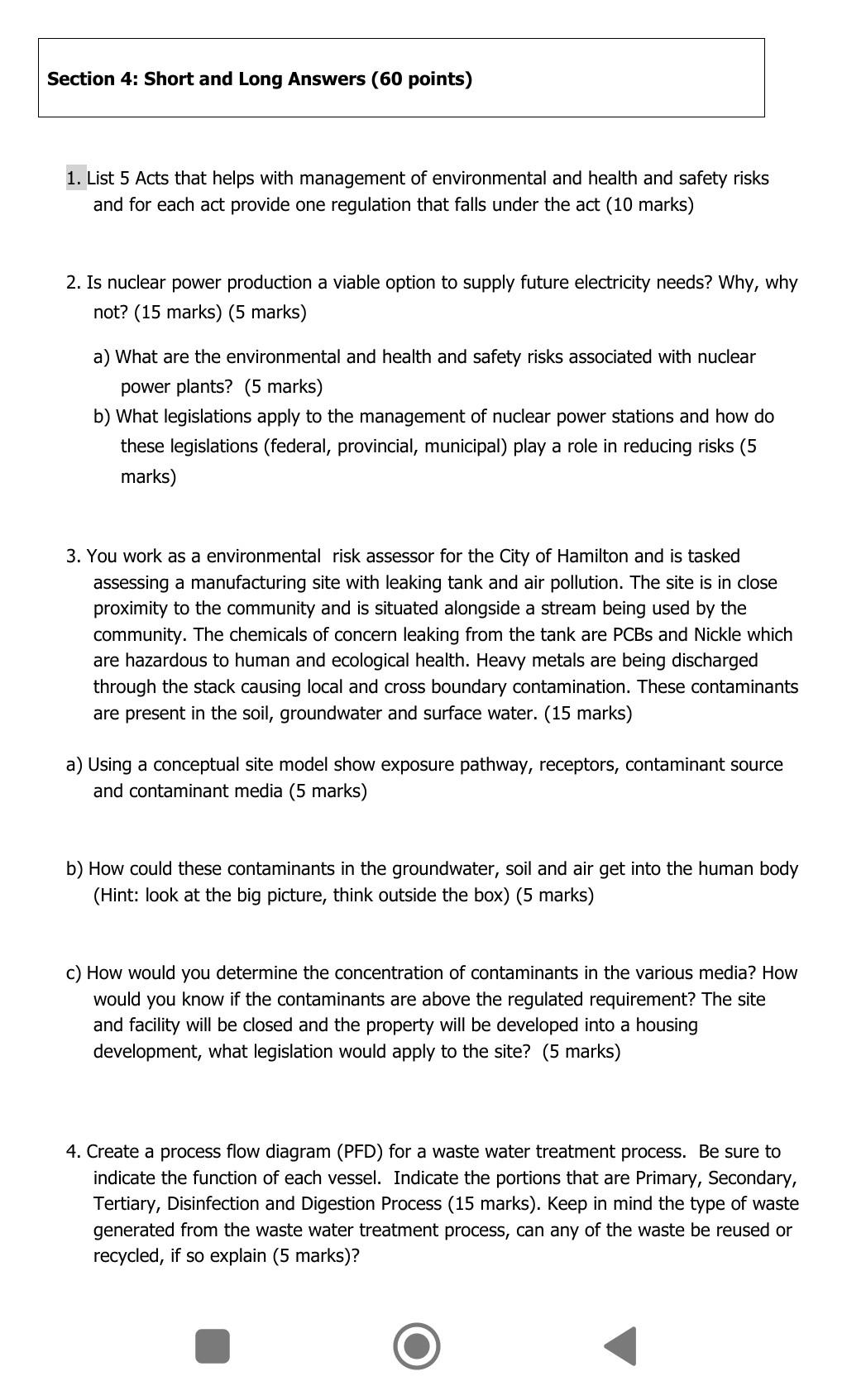 Solved Section 4: Short and Long Answers ( 60 points) 1. | Chegg.com