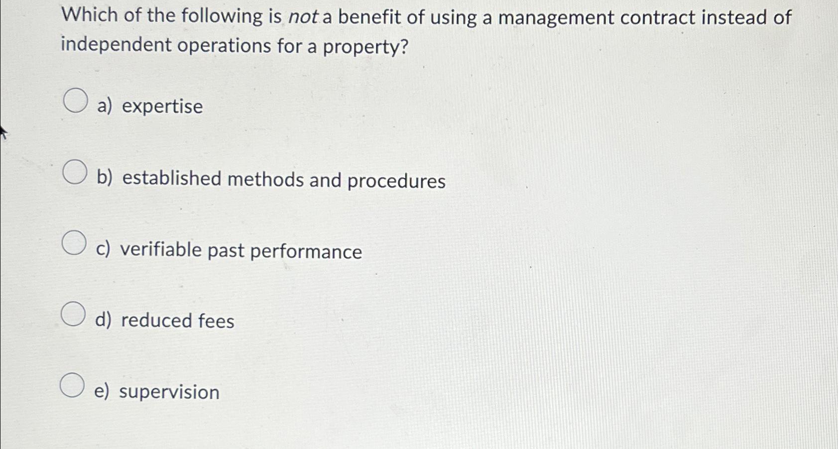 solved-which-of-the-following-is-not-a-benefit-of-using-a-chegg