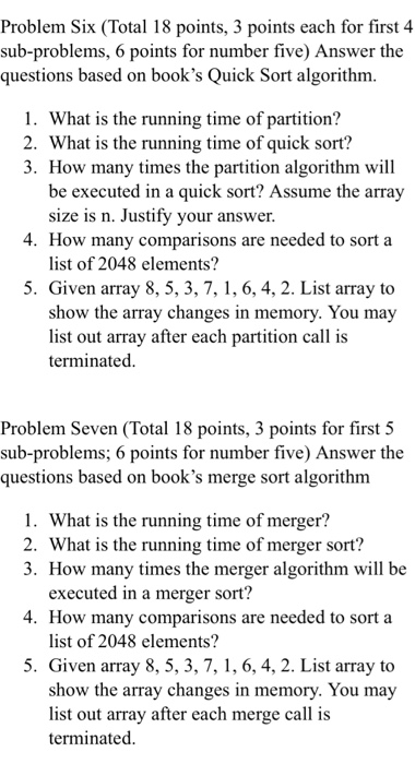 Solved Problem Two (8 points, 4 points each) Consider the | Chegg.com