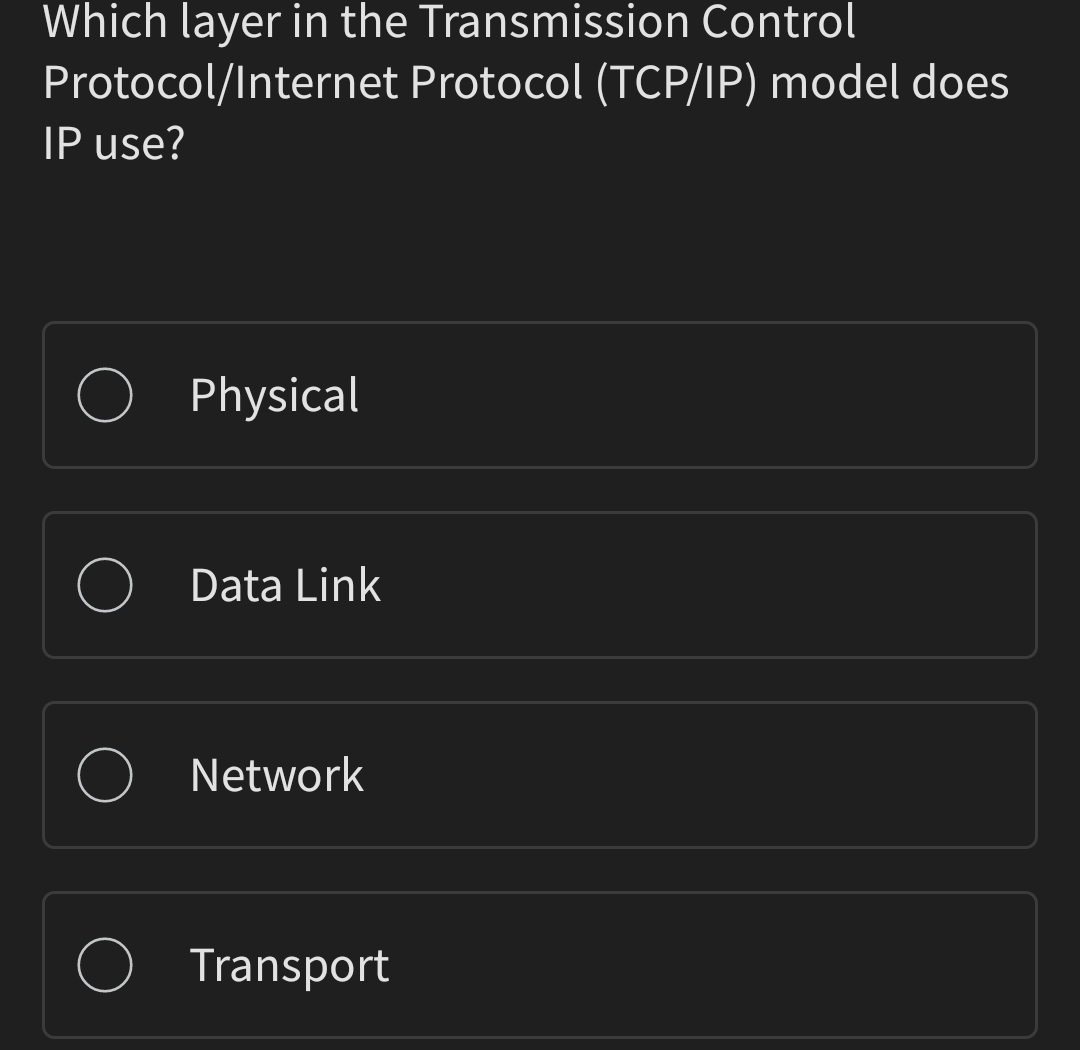 Solved Which layer in the Transmission Control | Chegg.com