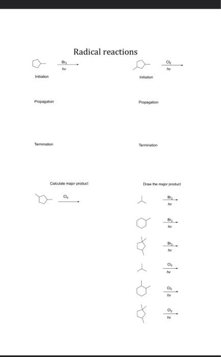 Radical Reactions Initiation Propagation Termination in Chemical Processes