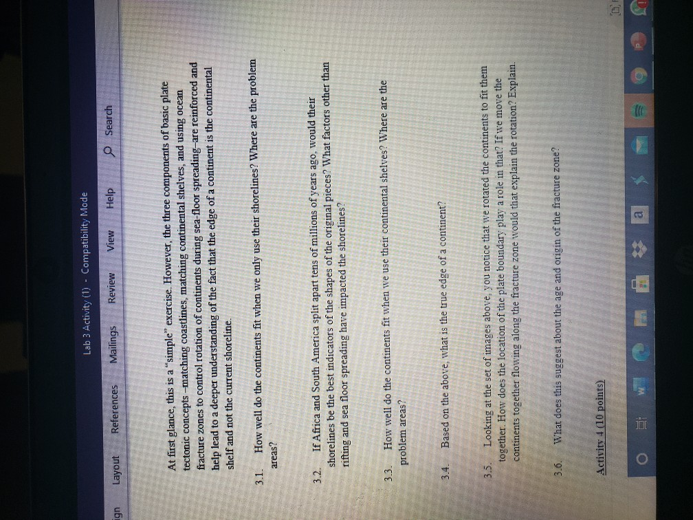 Solved Lab 3 Activity (1) - Compatibility Mode - Saved to | Chegg.com