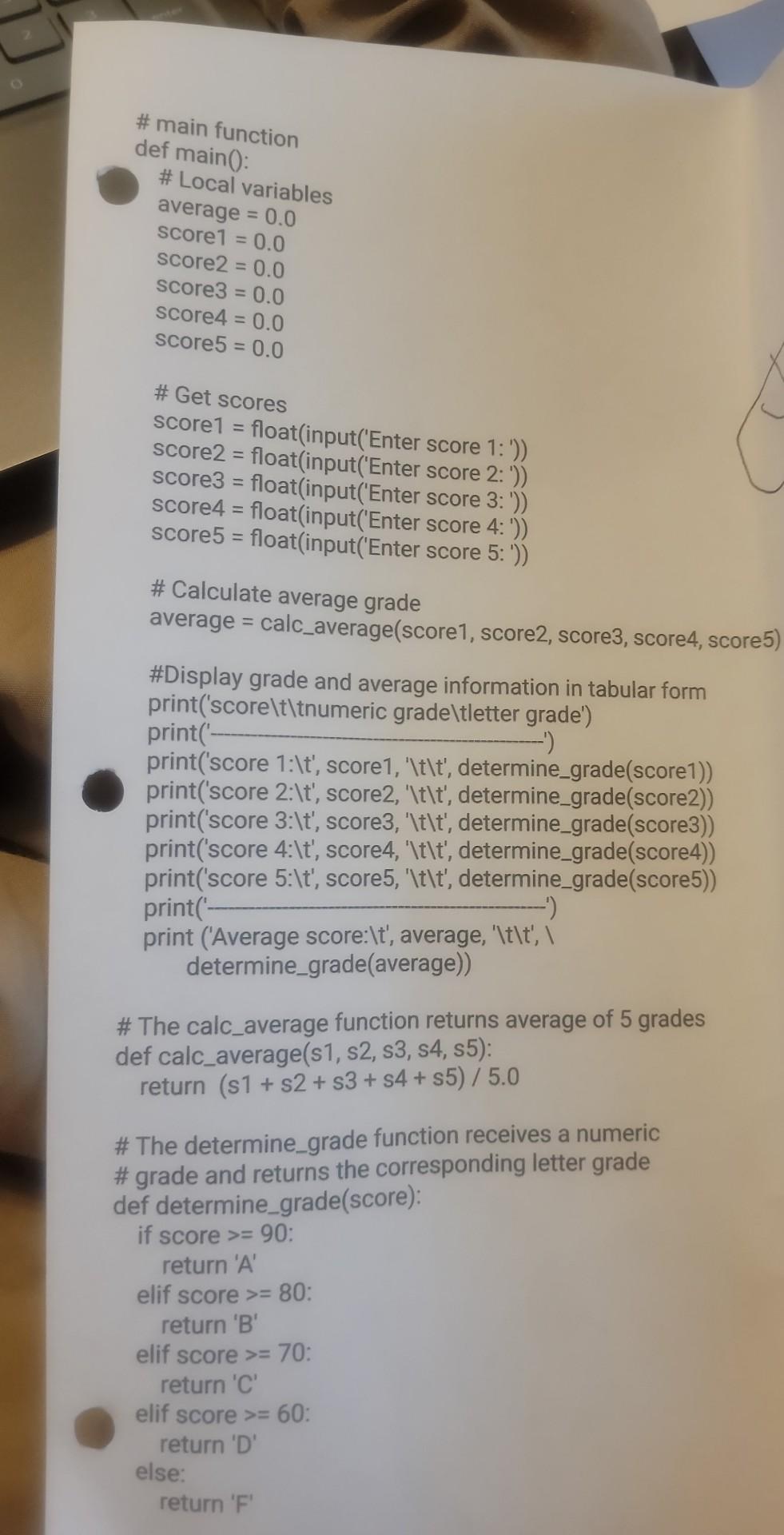 Solved how can you modularize this into two python files | Chegg.com