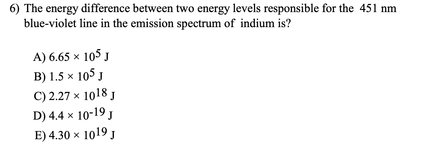 Solved The Energy Difference Between Two Energy Levels