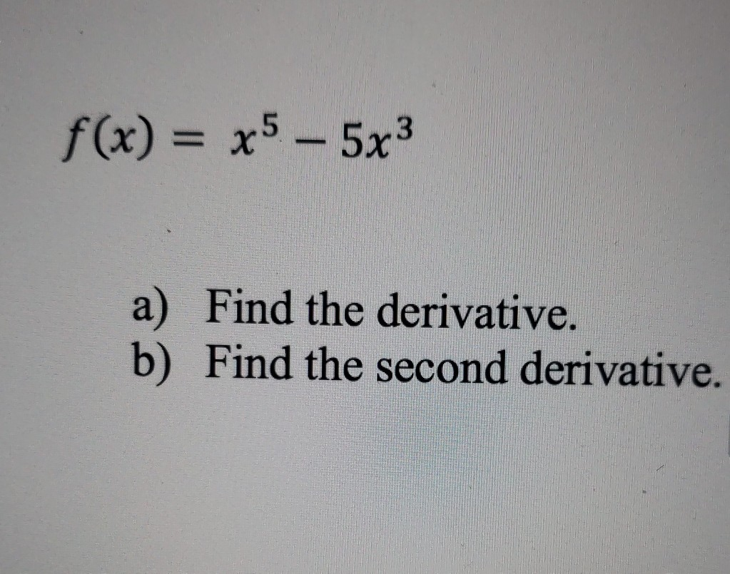 Solved F X X5 5x3 A Find The Derivative B Find The