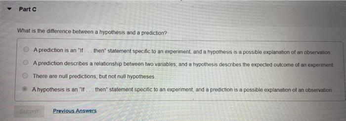 difference between a problem statement and a hypothesis