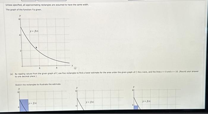 Solved Uniess specifed, all approximating rectangles are | Chegg.com