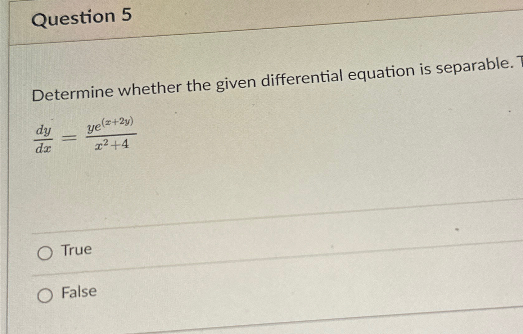 Solved Question 5Determine whether the given differential | Chegg.com