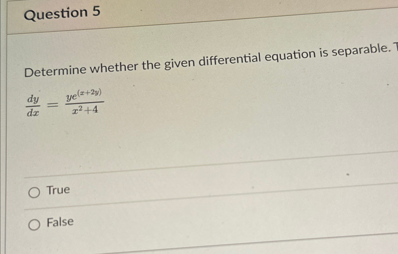 Solved Question 5Determine Whether The Given Differential | Chegg.com