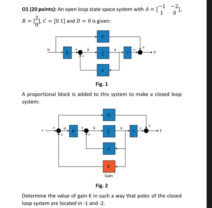 Solved O1 (20 points): An open loop state space system with | Chegg.com