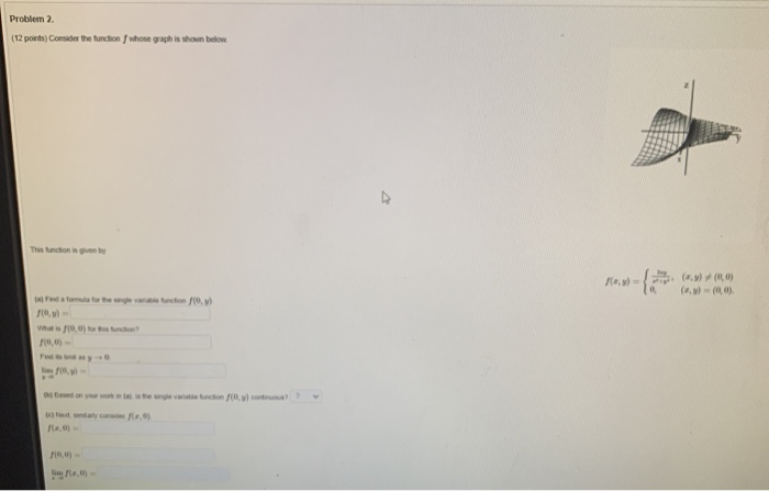Solved Problem 2 (12 points) Consider the function whose | Chegg.com