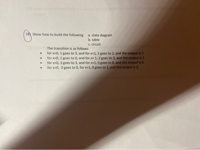 Solved 18) Show How To Build The Following A State Diagram | Chegg.com