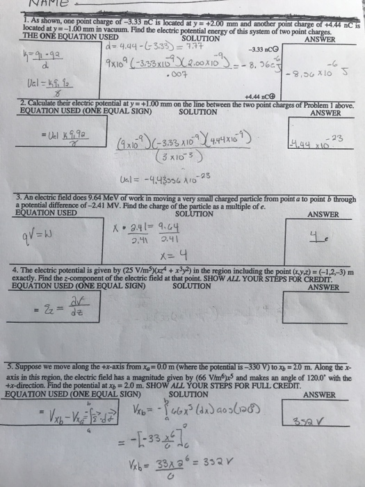 Solved Question#4 The Electric Potential Is Given By | Chegg.com