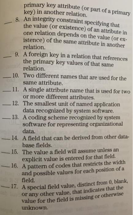 Solved Match each of the key terms with a definition that | Chegg.com