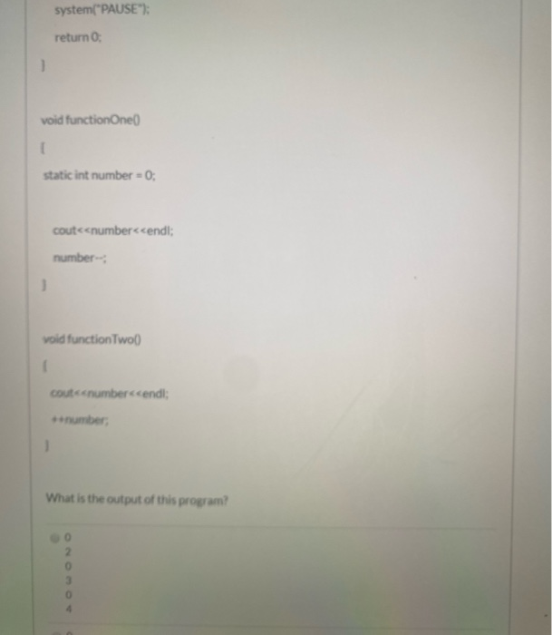 Solved Question 32 3.95 pts #include using namespace std; | Chegg.com