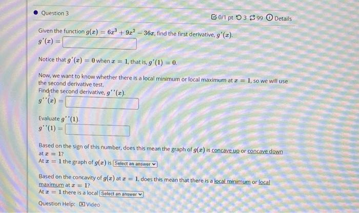 Solved Question 1 0/1 pt 399 Details The function f(x) = 21% | Chegg.com