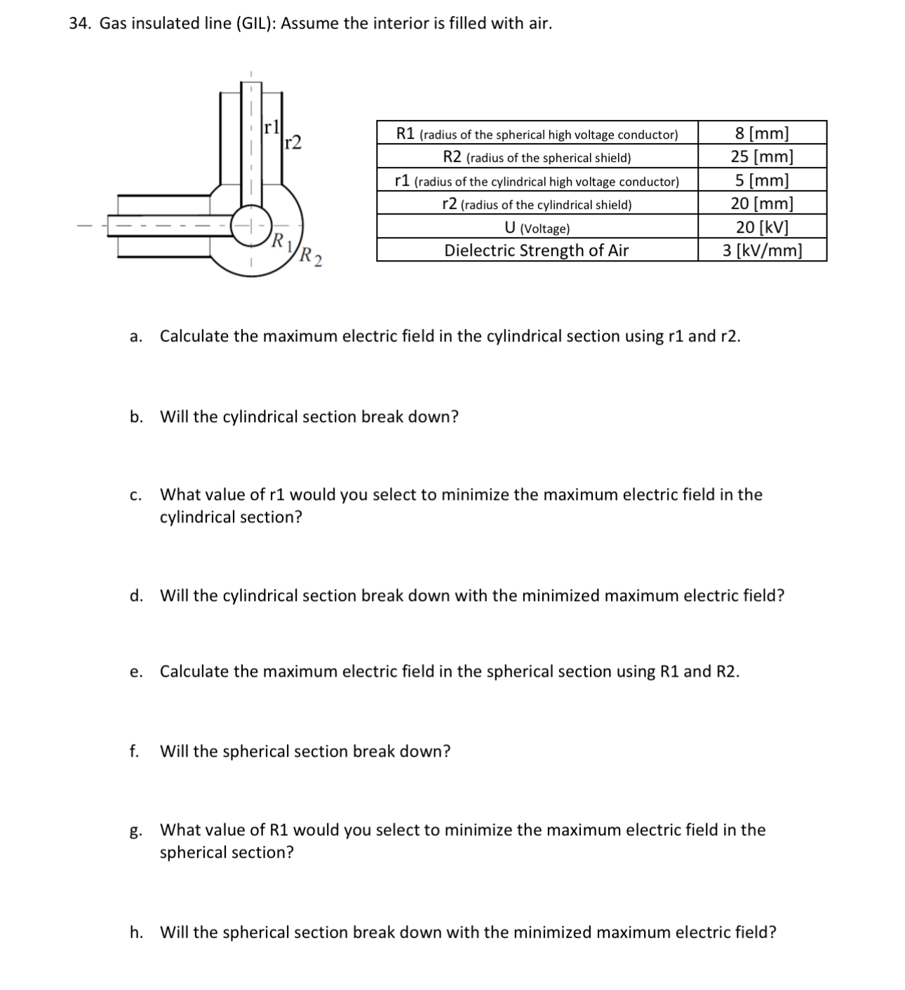 Solved Gas insulated line (GIL): Assume the interior is | Chegg.com