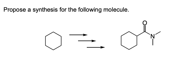 Solved Propose a synthesis for the following molecule. | Chegg.com