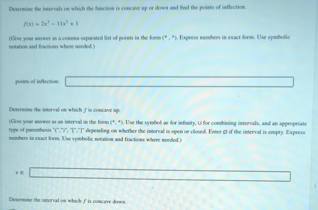 Solved Determine the intervals on which the function is | Chegg.com