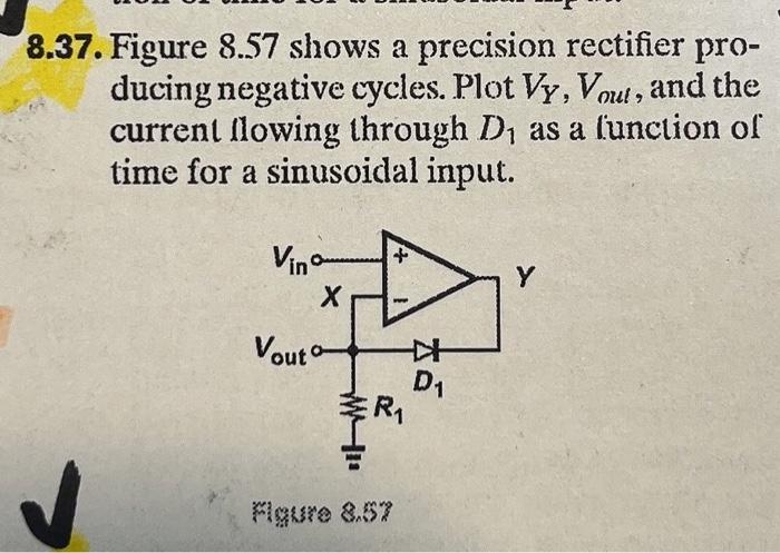 8.37. Figure 8.57 shows a precision rectifier | Chegg.com