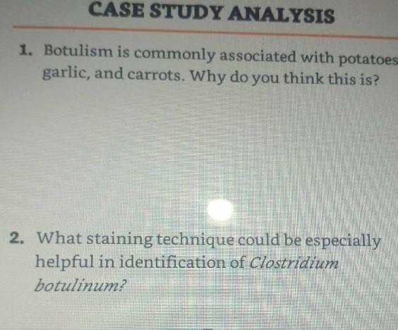 case study botulism answers