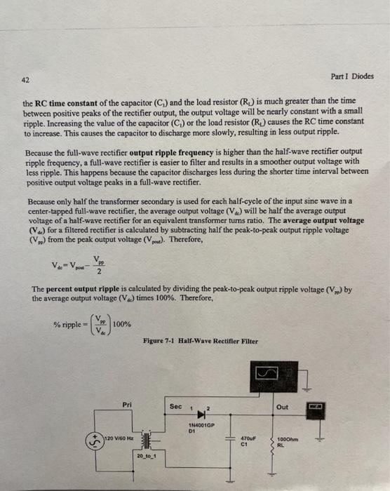 EXPERIMENT Name Date 7. Rectifier Filters Objectives