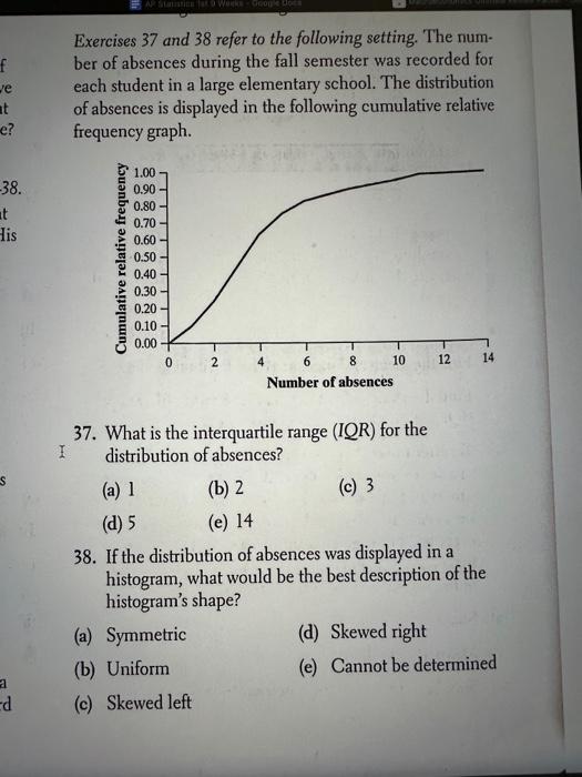 Solved Exercises 37 and 38 refer to the following setting. | Chegg.com