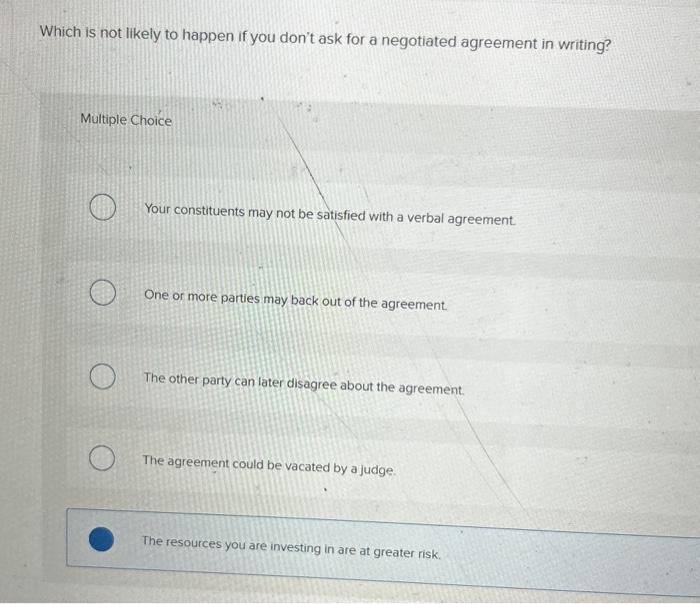 Solved Which is not likely to happen if you don't ask for a | Chegg.com