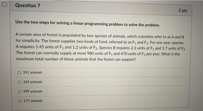 Solved Question 7 2 pts Use the two steps for solving a | Chegg.com