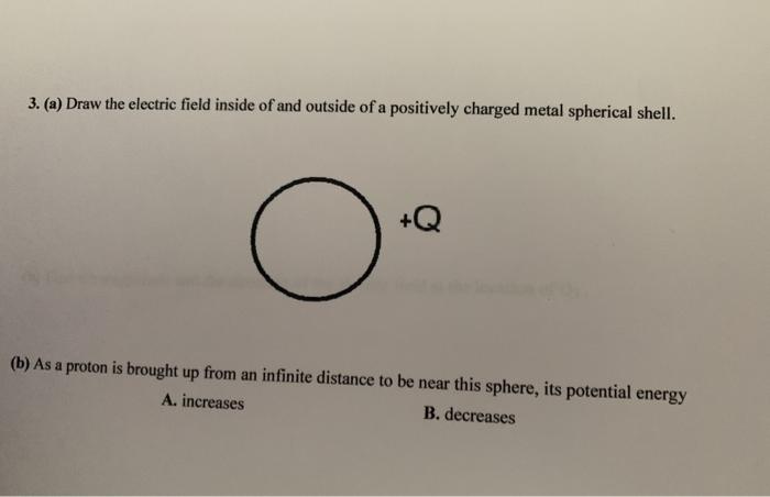 Solved 3. (a) Draw the electric field inside of and outside | Chegg.com