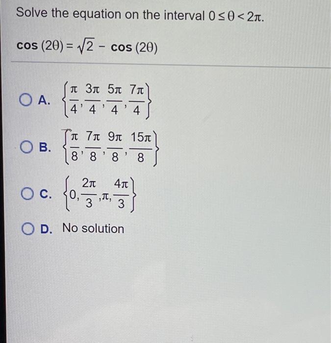 Solved Solve the equation on the interval 0 5 0