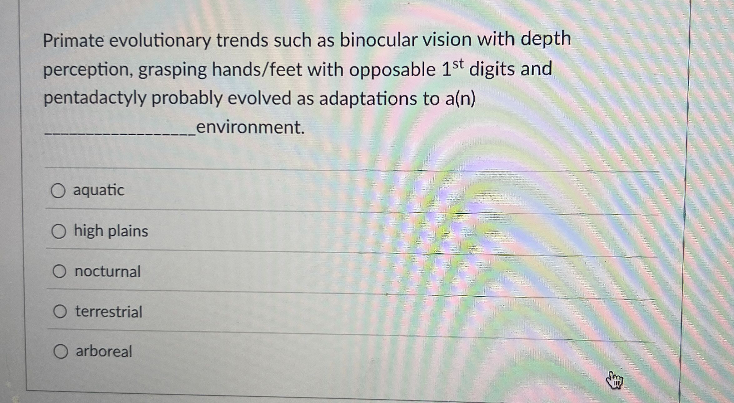 Solved Primate evolutionary trends such as binocular vision