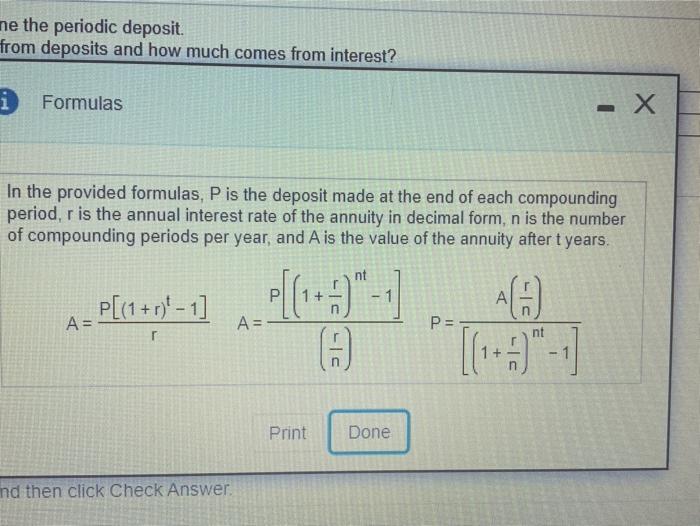 Solved help 1) find the periodic deposit2) and how much of | Chegg.com