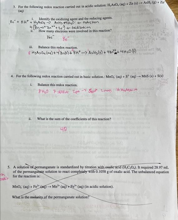 Solved solve 3 and 4 and how to fix the equation for 5 and | Chegg.com