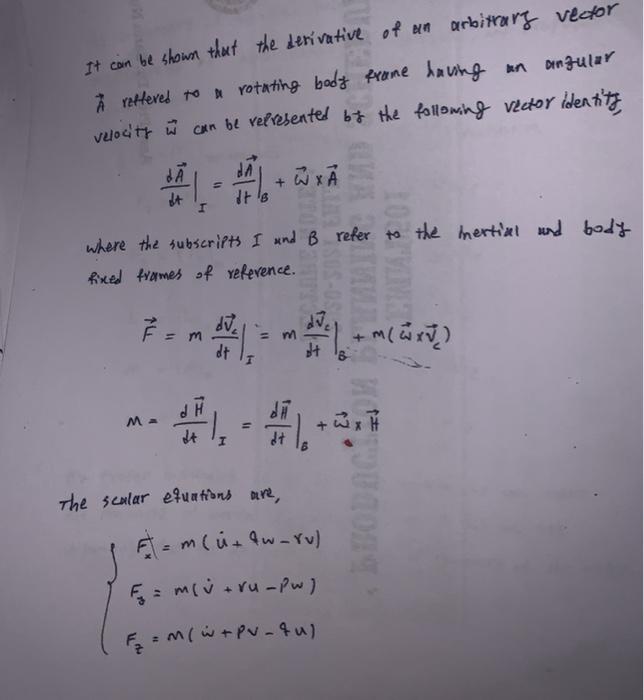 Solved From The Formula Of Vector F Derive The Scalar Eq Chegg Com